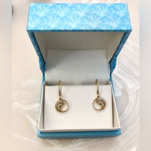 Maui Divers 14k yellow gold diamonds Nalu earrings.
